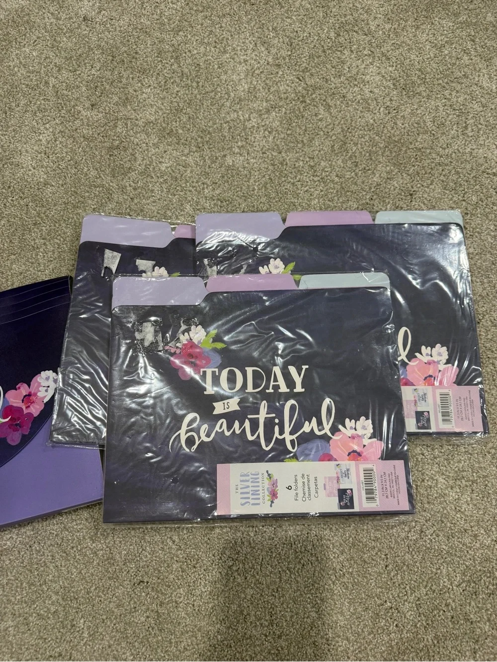 Today Is Beautiful Lavender Floral Expanding File Folders - 6 Pack